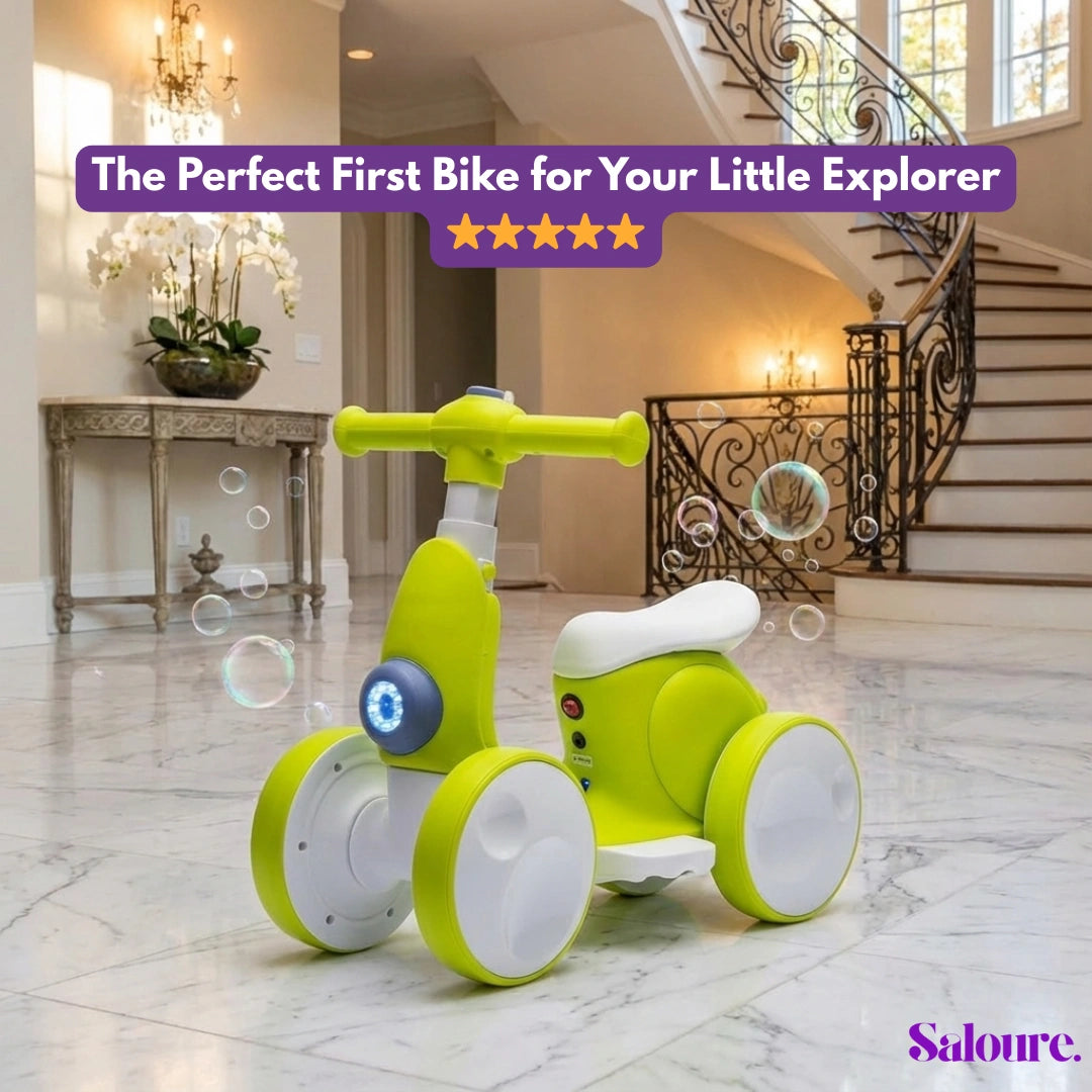 Saloure™ - Baby Balance Bike With Bubble Machine