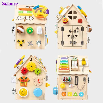 Saloure™ - Montessori Wooden Busy House