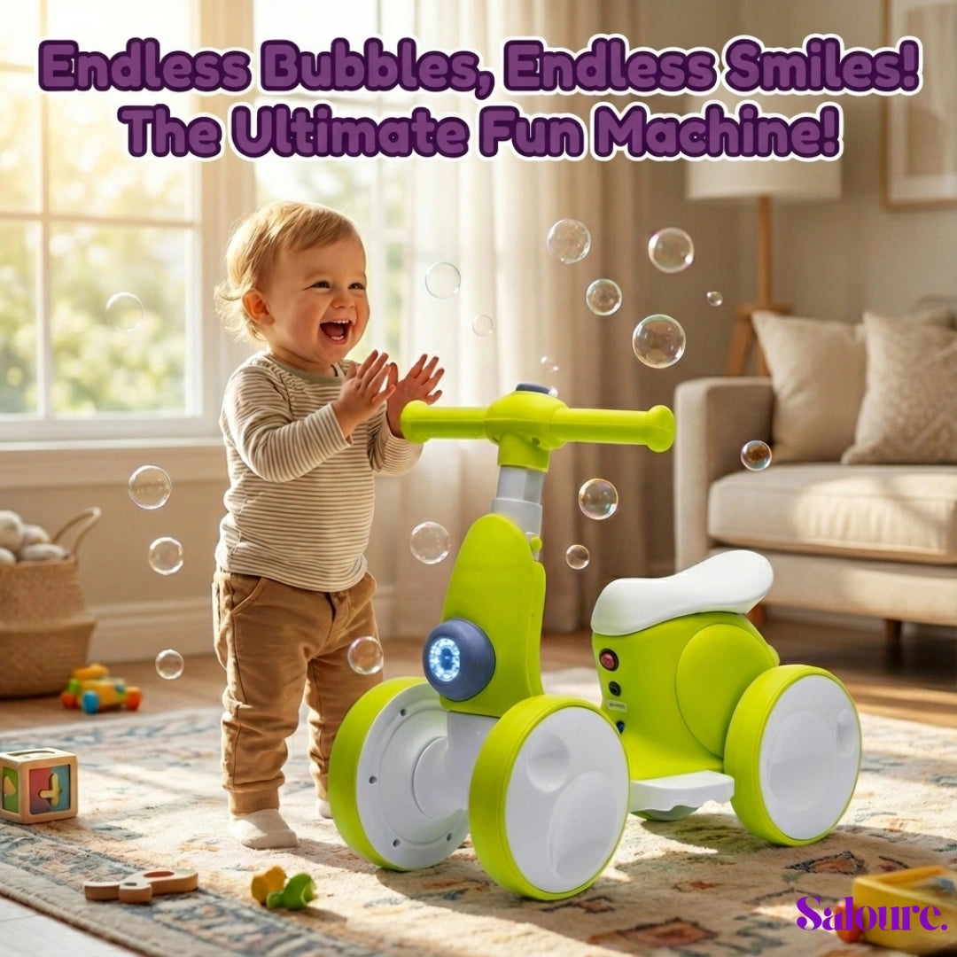 Saloure™ - Baby Balance Bike With Bubble Machine