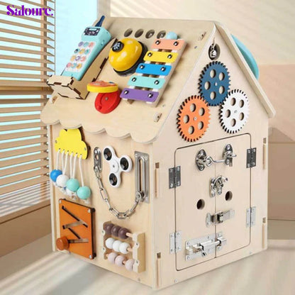 Saloure™ - Montessori Wooden Busy House