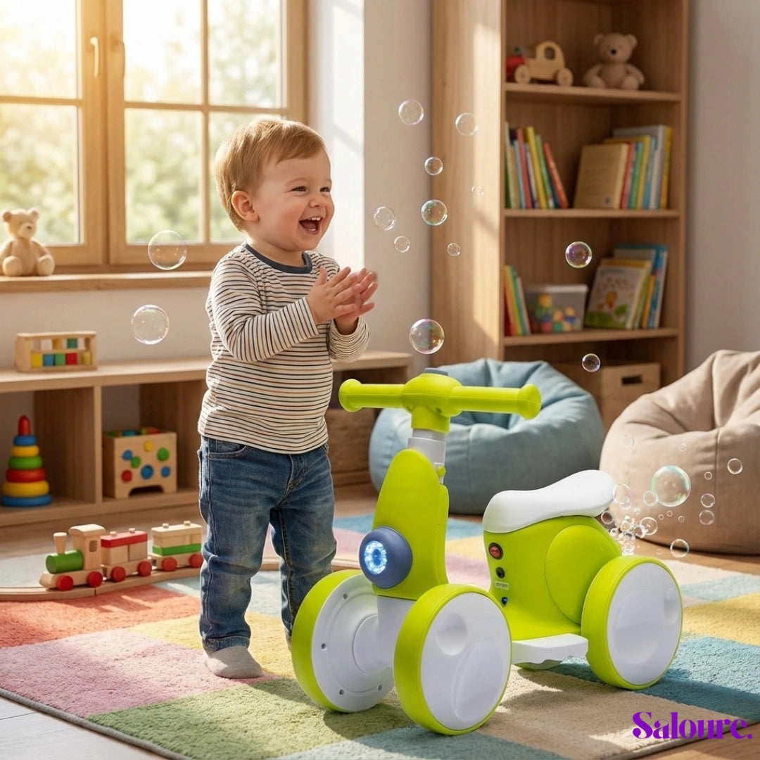 Saloure™ - Baby Balance Bike With Bubble Machine