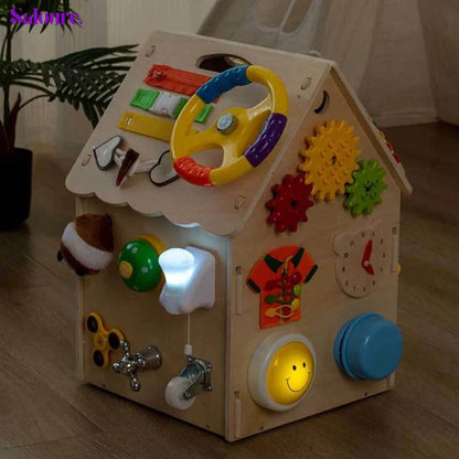 Saloure™ - Montessori Wooden Busy House
