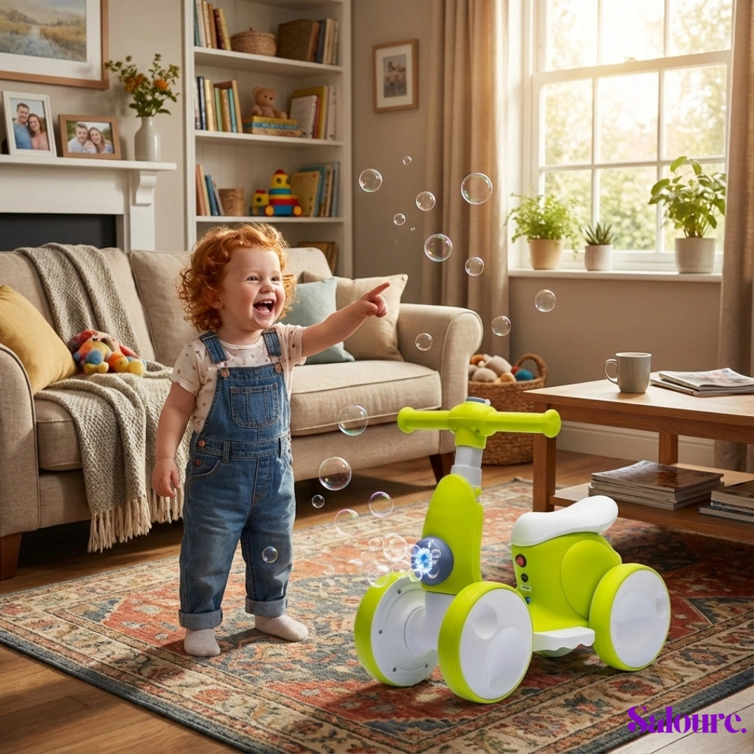 Saloure™ - Baby Balance Bike With Bubble Machine