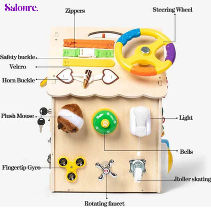 Saloure™ - Montessori Wooden Busy House